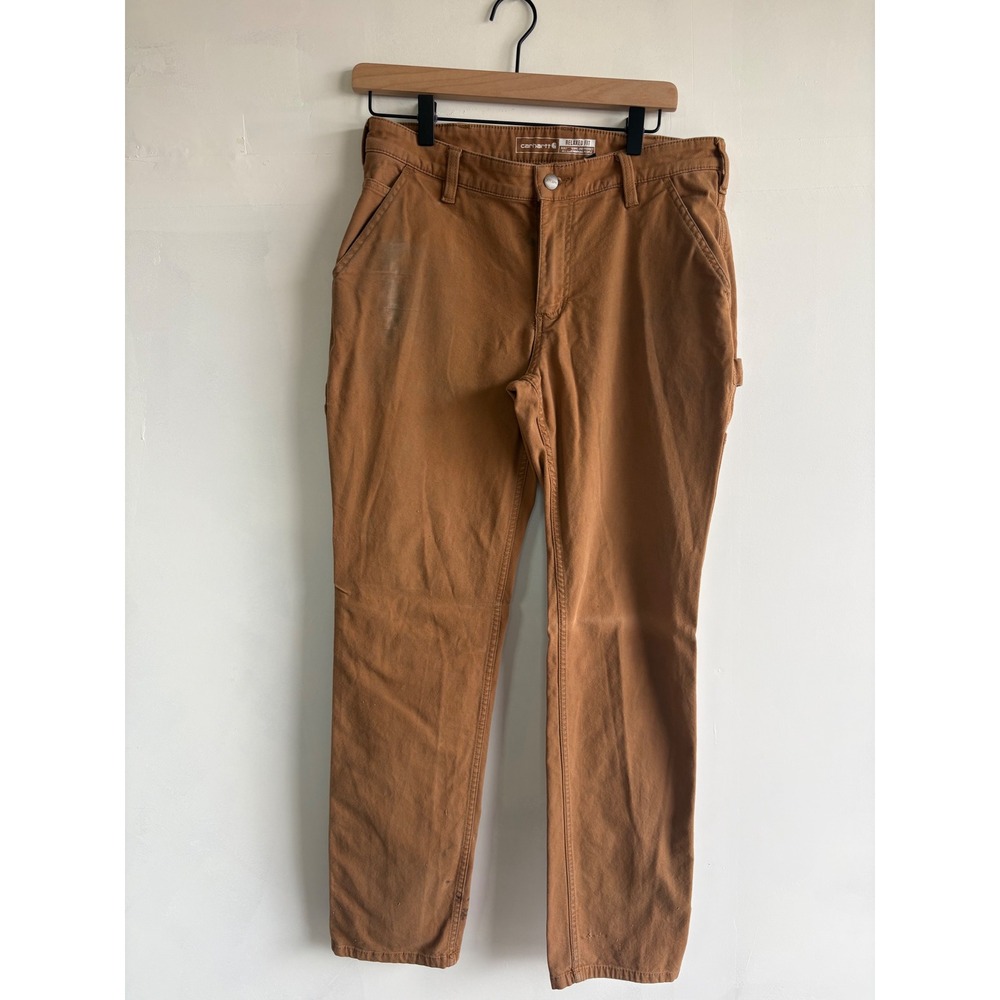 Carhartt Rugged Flex Relaxed Fit Canvas Work Pants Brown Womens 8 Reg utility